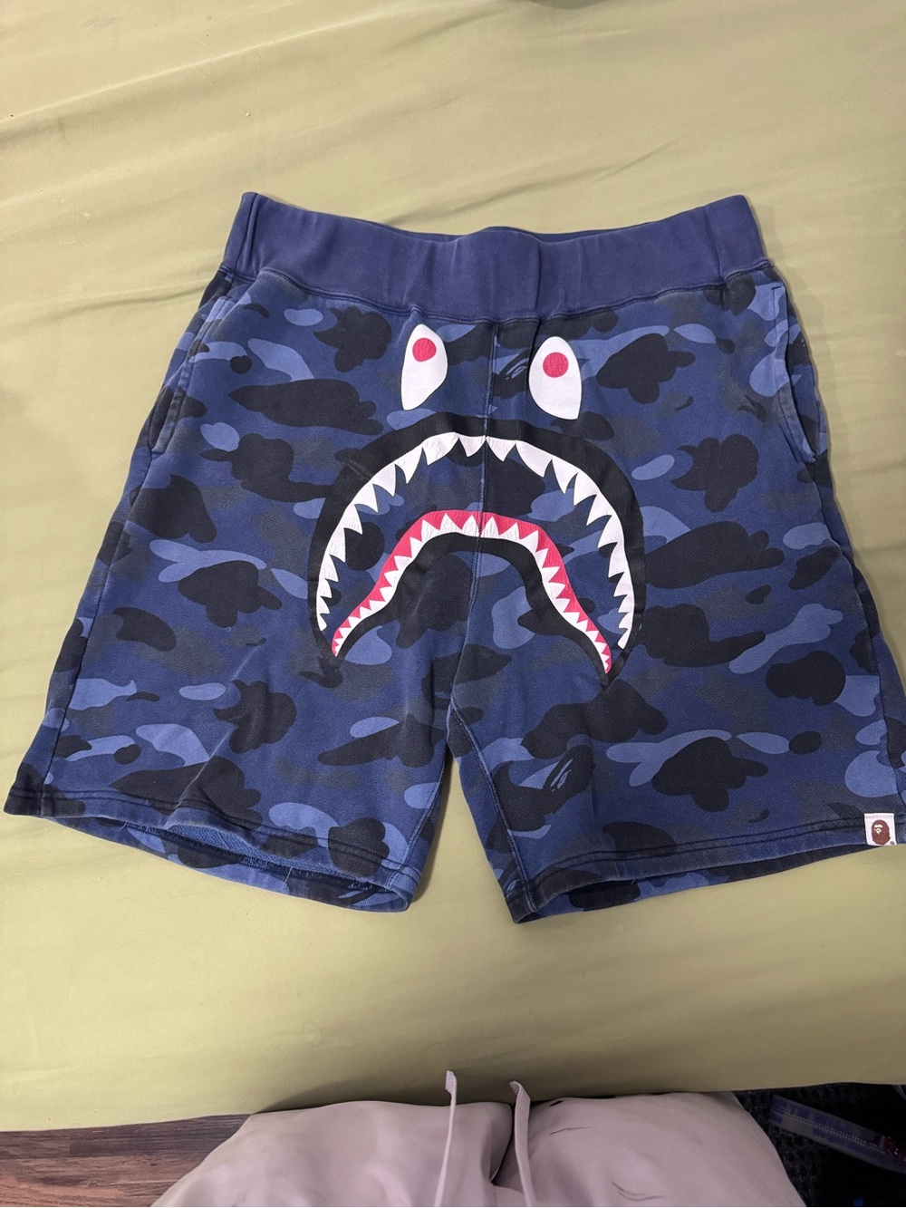 Bape Blue Camo Shark Face Men's Shorts